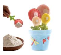 Ceramic Measuring Spoons - Set di 5 pezzi, motivo: floreale | Measure Dry and Wet Ingredients Accurately Using This Cute Floral Ceramic Measuring Spoon Set With Flower Pot Cup Holder.