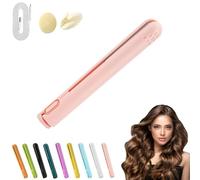 Ceramic Mini Hair Curler for Short Hair,Mini Curling Iron for Short Hair,2 In 1mini Dual Voltage Curling Wand Flat Iron Hair Straightener Cordless,Portable Mini Dual Purpose Curling Iron (Pink)