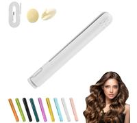 Ceramic Mini Hair Curler for Short Hair,Mini Curling Iron for Short Hair,2 In 1mini Dual Voltage Curling Wand Flat Iron Hair Straightener Cordless,Portable Mini Dual Purpose Curling Iron (White)