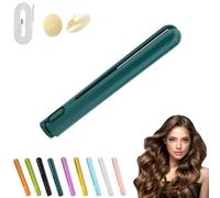 Ceramic Mini Hair Curler for Short Hair,Mini Curling Iron for Short Hair,2 In 1mini Dual Voltage Curling Wand Flat Iron Hair Straightener Cordless,Portable Mini Dual Purpose Curling Iron (Green)