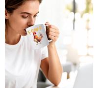 Ceramic Mug - 11 Ounce Humorous Rooster Design | Comical Chicken Themed Drinkware | Animal Print Beverage Container | Amusing Gift Solution For Birthday Celebration, Office Workplace Use With Dishwash