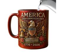 Ceramic Mug - 3.54-Inches Ceramic Cups for Coffee, Flag and Eagle Design Cultural Symbol with Handle Cup for Adults Men Women Hot Tea Travel, Office or Home Daily Beverage Use,