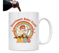 Ceramic Mug - Ceramic, 300ml Valentines Heart Design | Couple Coffee Drinking Cup, Water Bottle Style Mug For Cappuccino, Juice, Tea, Soda, Beer, Wedding, Engagement, Kitchen, Office, Boyfriend