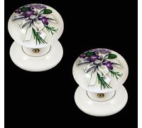 Ceramic Porta Pomello Set White Dolce Viole Design (Coppia) 60mm