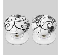 Ceramic Porta Pomello Set White Nero Parigino Design (Coppia) 60mm