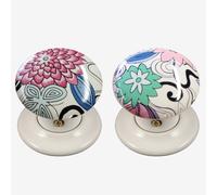 Ceramic Porta Pomello Set White Woodstock Design (Coppia) 60mm