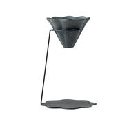 Ceramic Pour Over Coffee & Tea Filter Set | Nano Ceramic Reusable Drip Dripper With Iron Stand Pyramid Shape No-Paper Strainer 8.6×6cm Easy Clean Eco-Friendly Coffee Maker | Loose Tea Sake Filtration