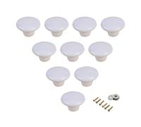 Ceramic Round Cabinet Handles Drawer Pulls Round Door Knobs For Kid's Room Bedroom Door Cabinet Cupboard Wardrobe Pulls-10 Pack with Screws