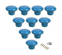 Ceramic Round Cabinet Handles Drawer Pulls Round Door Knobs For Kid's Room Bedroom Door Cabinet Cupboard Wardrobe Pulls-10 Pack with Screws