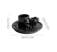 Ceramic Sages Holder - Incense Burner with Ash Catcher Tray | 13x13x5cm Decorative Home Accessory for Meditation, Yoga, Living Room, Bedroom, Table, Casa, Aromatherapy, Relaxation, and Practices