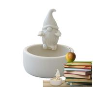 Ceramic Santa Tealight Holder, Gnome Candle Stand System, 2,83x2,83x3,43 Inches Warming Hands Design with Style, Ceramic Candle Base Build, Decor Style, Home Ambiance Accessory for Lighting Use