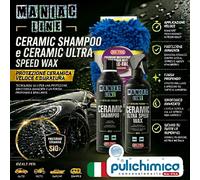 CERAMIC SHAMPOO + CERAMIC ULTRA SPEED WAX + GUANTO DOUBLE-FACE in microfibra.
