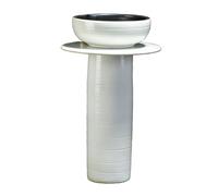 Ceramic Sink for Indoor And Outdoor, White Sink, Three Piece Basis with Copper Faucet Drainage Kit, Easy to Install (Color : 001) (001 One Size)