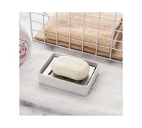 Ceramic Soap Dish White Self Draining Soap Tray Double Layer Soap Drain Rack for Bathroom Tub Shower Kitchen Sponge Drain Soap Dish