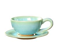 Ceramic Soup Bowls, Kiln Changing Japanese and 150ml Retro Style Latte Cups, Altered Glaze Craft, Porcelain Coffee Cups for Lover, Home Decor, Gift Idea, Handmade Look 12x5cm