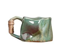 Ceramic Stoneware Mug - 250ml Irregular Coffee Cup, Handmade Pottery Design, Aesthetic Safe Water Cup | Coffee Tea Enjoyment, Home Party Table Setup, Juice Milk Serving, Office Desk Beverage Arrange