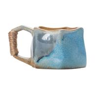 Ceramic Stoneware Mug - 250ml Irregular Coffee Cup, Handmade Pottery Design, Aesthetic Safe Water Cup | Coffee Tea Enjoyment, Home Party Table Setup, Juice Milk Serving, Office Desk Beverage Arrange