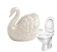 Ceramic Swan Caps, Decorative Fixture, Toilet Cover with Structure, Modern Ornament Craft, Bathroom Decor with Feature, Home Accessories for Families Adults Teens Travels Apartment Studio Celebration