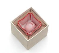 Ceramic Tea Pet Pig Statue, Ceramic Tea Pet Pigs Statue,Little Pig Spit Bubbles Under Bottom, Funny Tea Cup Decor for Tea Table or Home Decor (B*Pig + Teacup)