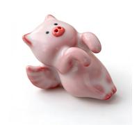 Ceramic Tea Pet Pig Statue, Ceramic Tea Pet Pigs Statue,Little Pig Spit Bubbles Under Bottom, Funny Tea Cup Decor for Tea Table or Home Decor (Angel Pig1PCS)