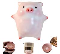 Ceramic Tea Pet Piggy Cartoon Tea Cup Set, Funny Handmade Chinese Teacup with Flying or Lying Pig Pet, Adornment Collectible Piggy Statue Teacup Decoration,Gifts for Teas Lovers