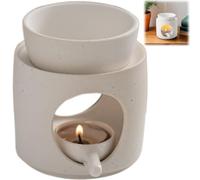 Ceramic Tealight Holder,Anti Slip Oil Burner with Removable Bowl,Handmade Elegant Tea Light Stand,Soothing Candle Diffuser,for Meditation,Yoga,Home Decor,Wedding,Table Centerpiece (White)