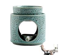 Ceramic Tealight Holder - Non Slip Wax Burner, Heat Resistant Modern Candle Holder with Removable Bowl | Decorative Tealight for Living Room Entryway Bedroom Dorm Yoga Meditation Dining
