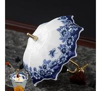 Ceramic Umbrella Tea Infuser Set Traditional Chinese Style Tea Strainer with Fine Mesh Filter for Home Decor and Kung Fu Tea Ceremony Accessories (Blue (Tea strainer only))