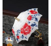 Ceramic Umbrella Tea Infuser Set Traditional Chinese Style Tea Strainer with Fine Mesh Filter for Home Decor and Kung Fu Tea Ceremony Accessories (Red (Tea strainer only))