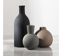 Ceramic Vase Set of 3, Vases Home Decor Rustic Farmhouse Decor Pottery Vases for Bouquet Pampas Grass Dried Fresh Flowers, Living Room, Kitchen, Bedroom, Bathroom, Entryway Mantel, Decor -Multicolor