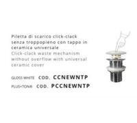 Ceramica Althea - Piletta click clack bianca per Cover lavabo d'appoggio - CCNEWNTP