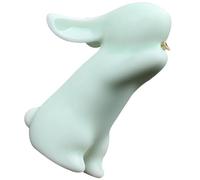 Ceramica Bruciatore di Incenso Coniglio Verde Chiaro | Base Piatta Stabile, Foro per Bastoncini, Superficie Liscia, per Cerimonia del Tè, Yoga e Arredo