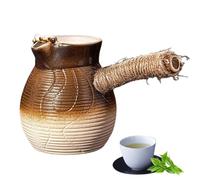 Ceramica, carbone di carbone di carbone di carbone di latte, splendidamente progettato intorno a teiere per tè, bustine di tè, latte e caffè.