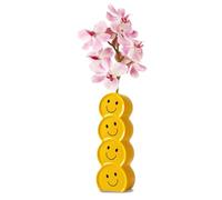 Ceramica Giallo Senape Vaso Smiley Decorativo da Interno, Piccolo per Fiori, Creativo Piante Faccia Felice Fioriera per Camino, Camera da Letto, Cucina, Soggiorno, Scrivania