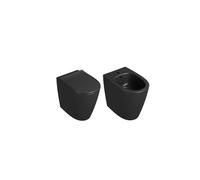 CERAMICA GLOBO - 4ALL set filomuro 55x37 wc + coprivaso + bidet [nero opaco] - MDC01AR + MDR21AR + MDC09AR