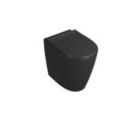 CERAMICA GLOBO - 4ALL wc a terra filomuro 55x37 + coprivaso soft [nero opaco] - MDC01AR + MDR21AR