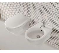 Ceramica Globo Grace Wc+bidet+sedile Rallentato Sospesi Bianco Lucido Codice Prod: Grs03bi+grs10bi+gr022b