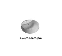 CERAMICA GLOBO - KOI lavabo da appoggio Ø 42 cm con piano per rubinetteria [varie finiture] - TF043 : Finitura lavabo - terra d'ombra (TB)