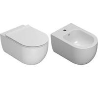 Ceramica Globo Mode Wc+bidet+sedile Sospesi Bianco Lucido Codice Prod: Mes02bi Me019bi Mes09bi