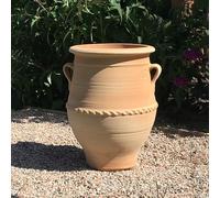 Ceramica Kreta, anfora fatta a mano, con manico in terracotta, resistente al gelo e alle intemperie, 40 cm, per giardino, balcone, terrazza, timo.