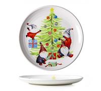 Ceramica Piatti Da Pranzo Natale Smalto Piatto Rotondo Casa Dessert Decorativo Tazze Di Caffè Snack Colazione Ciotole Nido D'Uccello Insalata Frutta Gelato Insalate Zuppe Pasta