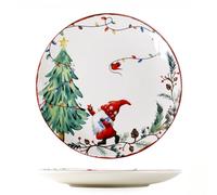 Ceramica Piatti Da Pranzo Natale Smalto Piatto Rotondo Casa Dessert Decorativo Tazze Di Caffè Snack Colazione Ciotole Nido D'Uccello Insalata Frutta Gelato Insalate Zuppe Pasta