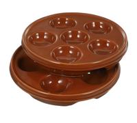 Ceramica Piatto per Lumache 2 Pezzi Marrone a 6 Fori | Cottura Stabile e Rilascio Facile, Bordo Liscio, Fondo Piatto, per Servizio a Tavola