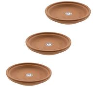 CERÁMICA RAMBLEÑA | 3x Piatto Rotondo per Vasi | Sottovaso in Terracotta | Vaso Grande | Vasi in Ceramica | Vasi Esterni Ø 20 cm | Fatto in Spagna 20x20x3 cm