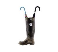 CERAMICA RAMBLENA | Portaombrelli Amazon Originale | Stivale decorato oro invecchiato modello 05 | Ceramica | 30x14x46 cm