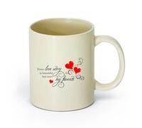 ceramica Tazza in ceramica originale Citazioni romantiche: ogni storia d'amore è una coppia （11oz/320ml） per latte, tè, cola, acqua Giallo chiaro