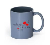 ceramica Tazza in ceramica originale Citazioni romantiche: ogni storia d'amore è una coppia （11oz/320ml） per latte, tè, cola, acqua Blu grigio