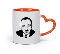 ceramica Tazze da caffè, tazze da tè e caffè Silhouette del ritratto di Martin Luther King （11oz/320ml） Ottimo regalo per gli innamorati Arancione