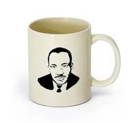 ceramica Tazze da caffè, tazze da tè e caffè Silhouette del ritratto di Martin Luther King （11oz/320ml） Ottimo regalo per gli innamorati Giallo chiaro