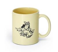 ceramica Tazze da tè, caffè e cioccolata calda Krishna Dio indù India Induismo （11oz/320ml） Regalo divertente per amanti del caffè, migliori amici, colleghi e amici Beige